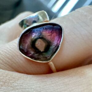 8.8cts custom made genuine watermelon tourmaline ring New never